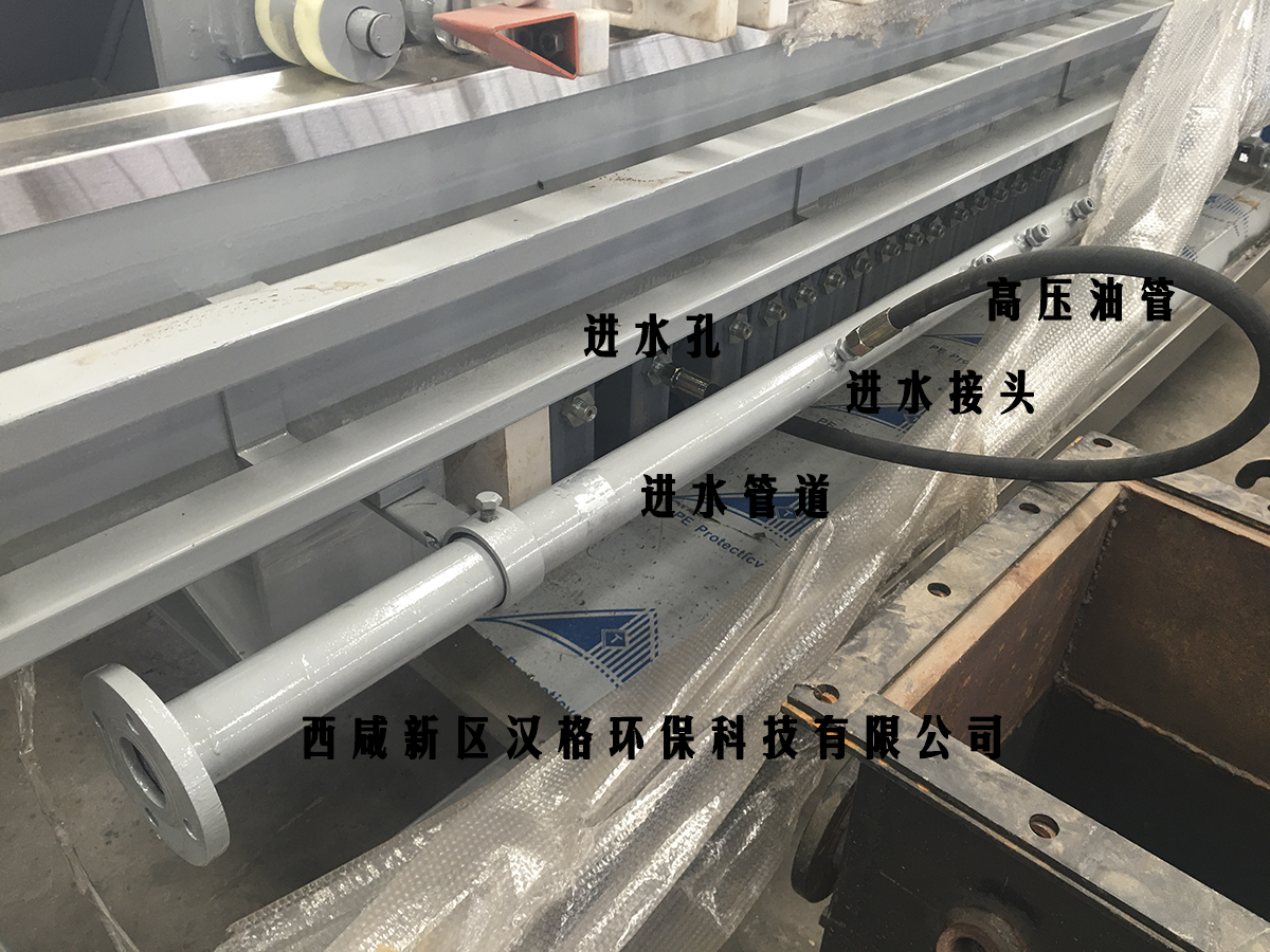 隔膜壓濾機壓榨進(jìn)水管道和隔膜濾板連接圖
